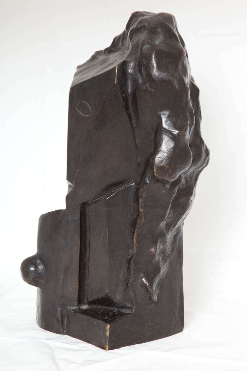 Mid-20th Century Art Deco Modernist Sculpture of a Head, Mark Macken, Belguim, 1936 For Sale