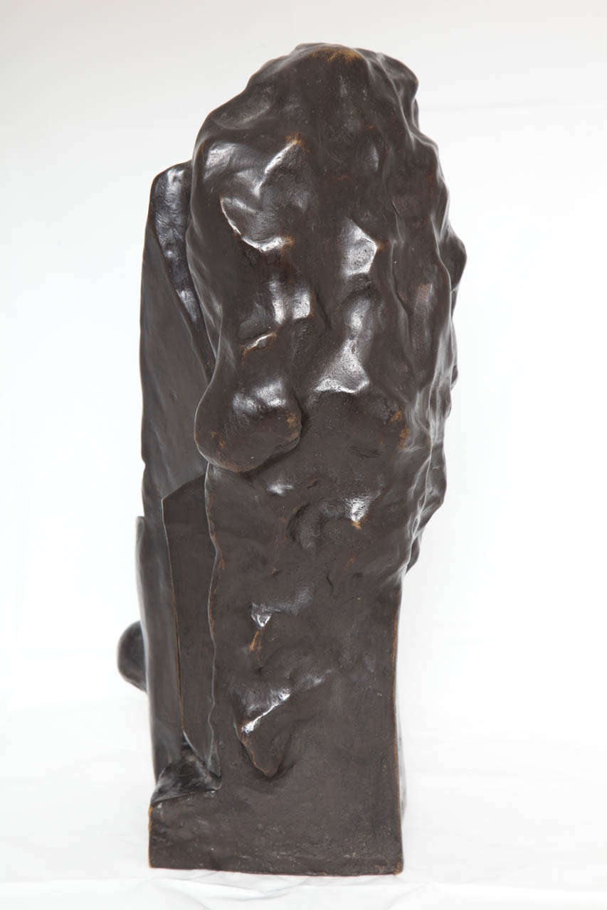 Bronze Art Deco Modernist Sculpture of a Head, Mark Macken, Belguim, 1936 For Sale