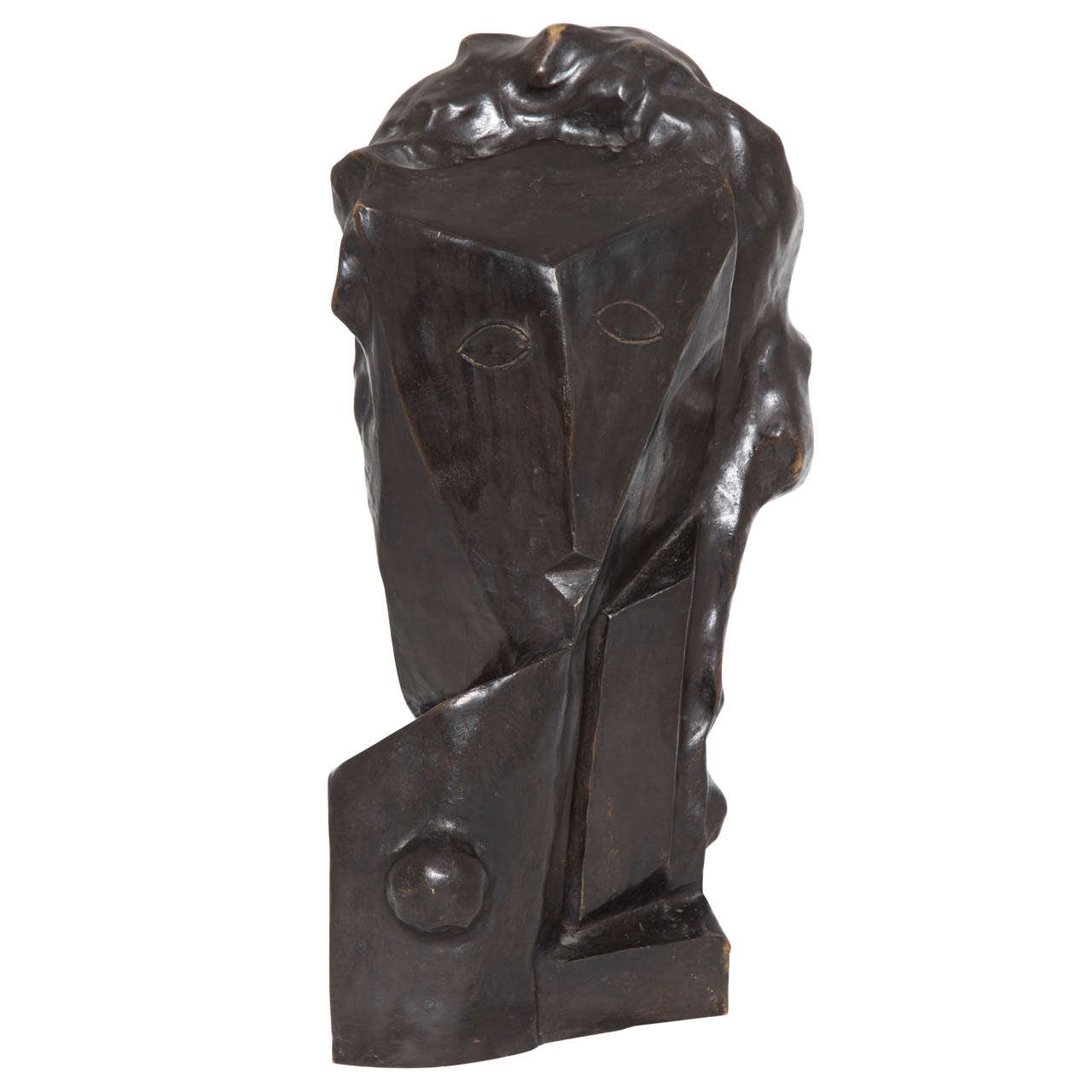 Art Deco Modernist Sculpture of a Head, Mark Macken, Belguim, 1936 For Sale