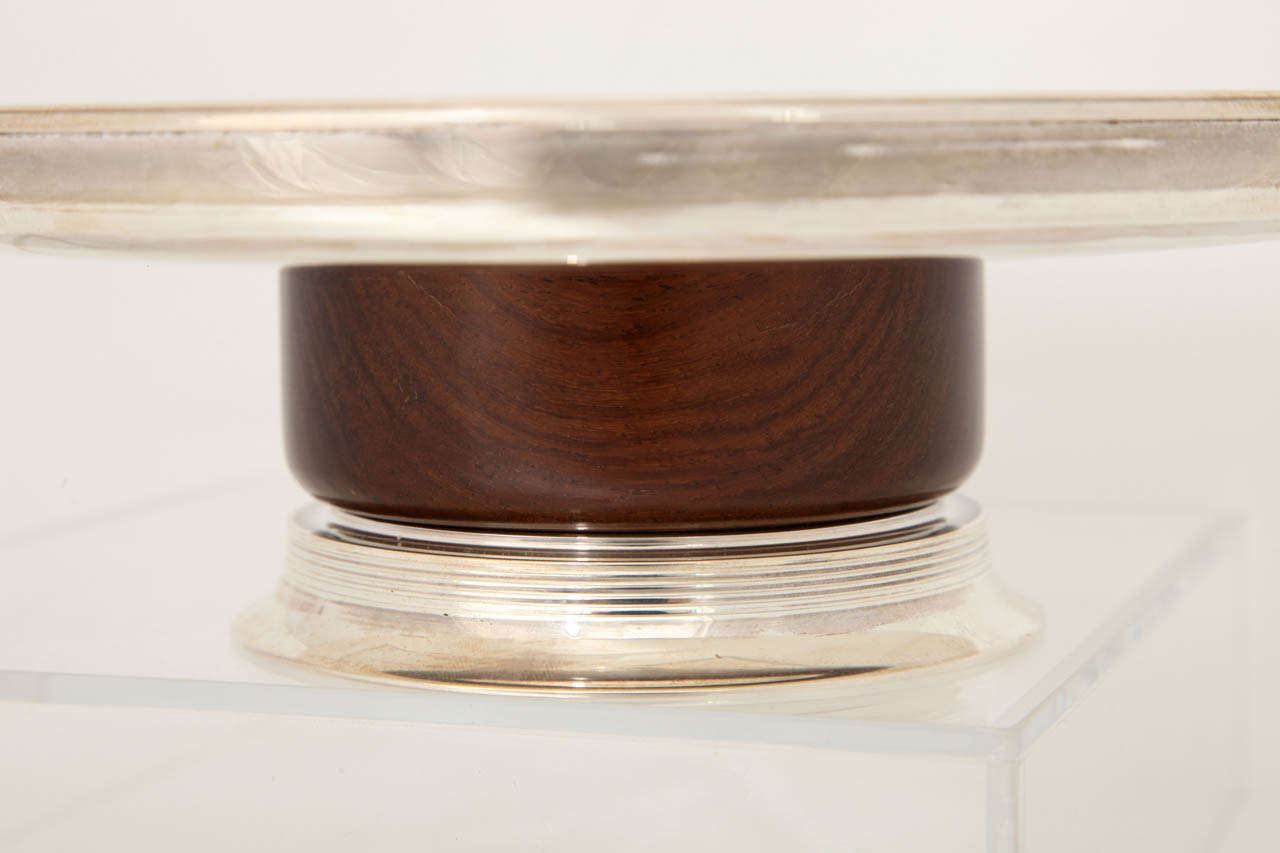 Jean E Puiforcat, Art Deco Sterling and Ebony Compote, 1928 For Sale 1