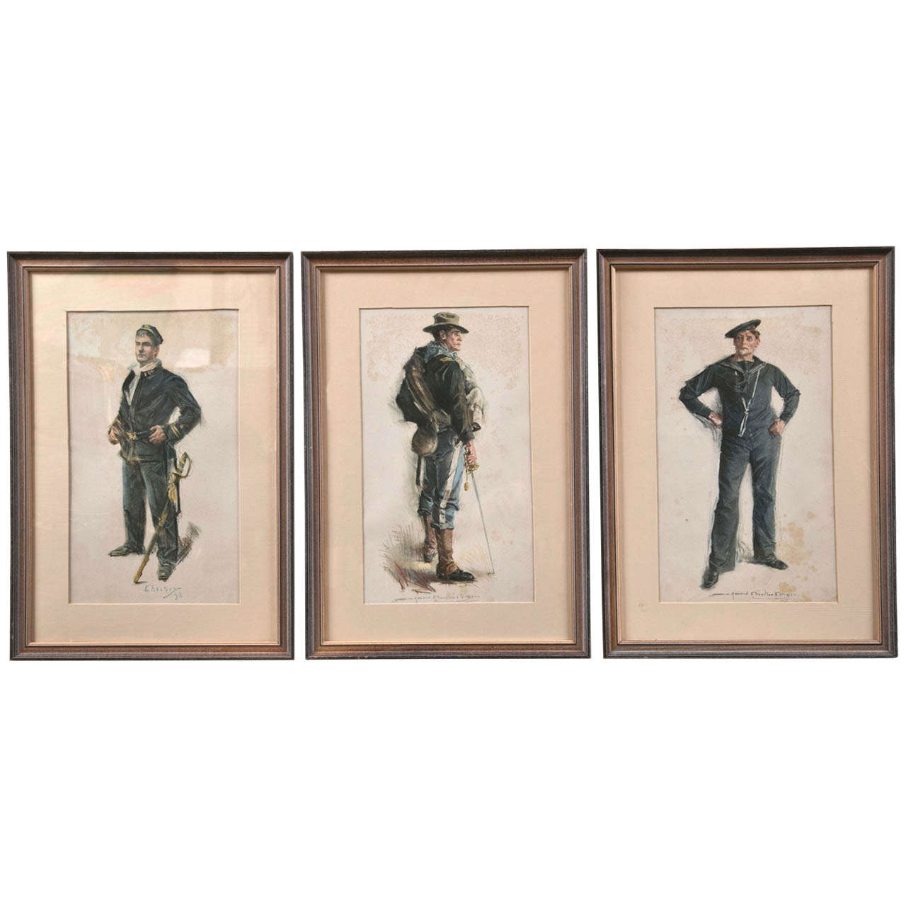 Set of 3 Colored Prints by  Howard Chandler Christy For Sale