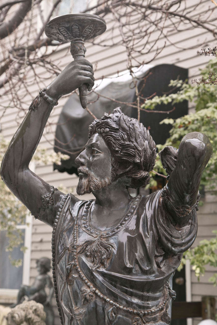 20th Century Fantastic Pair of Bronze  Figural Statues