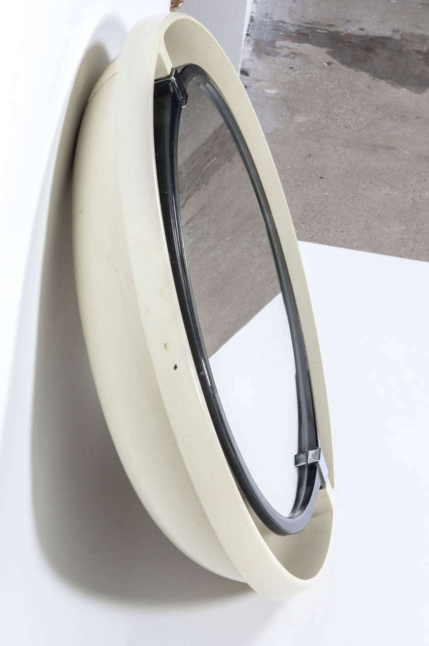 1970er Allibert Französisch Pivoting & beleuchtet ovalen Spiegel (Moderne der Mitte des Jahrhunderts) im Angebot