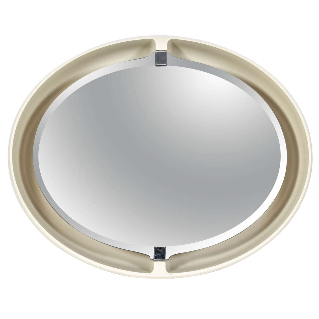 1970s Allibert French Pivoting & Lighted Oval Mirror For Sale