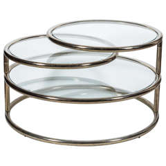1970s Three-Tier Brass Cocktail Table 9