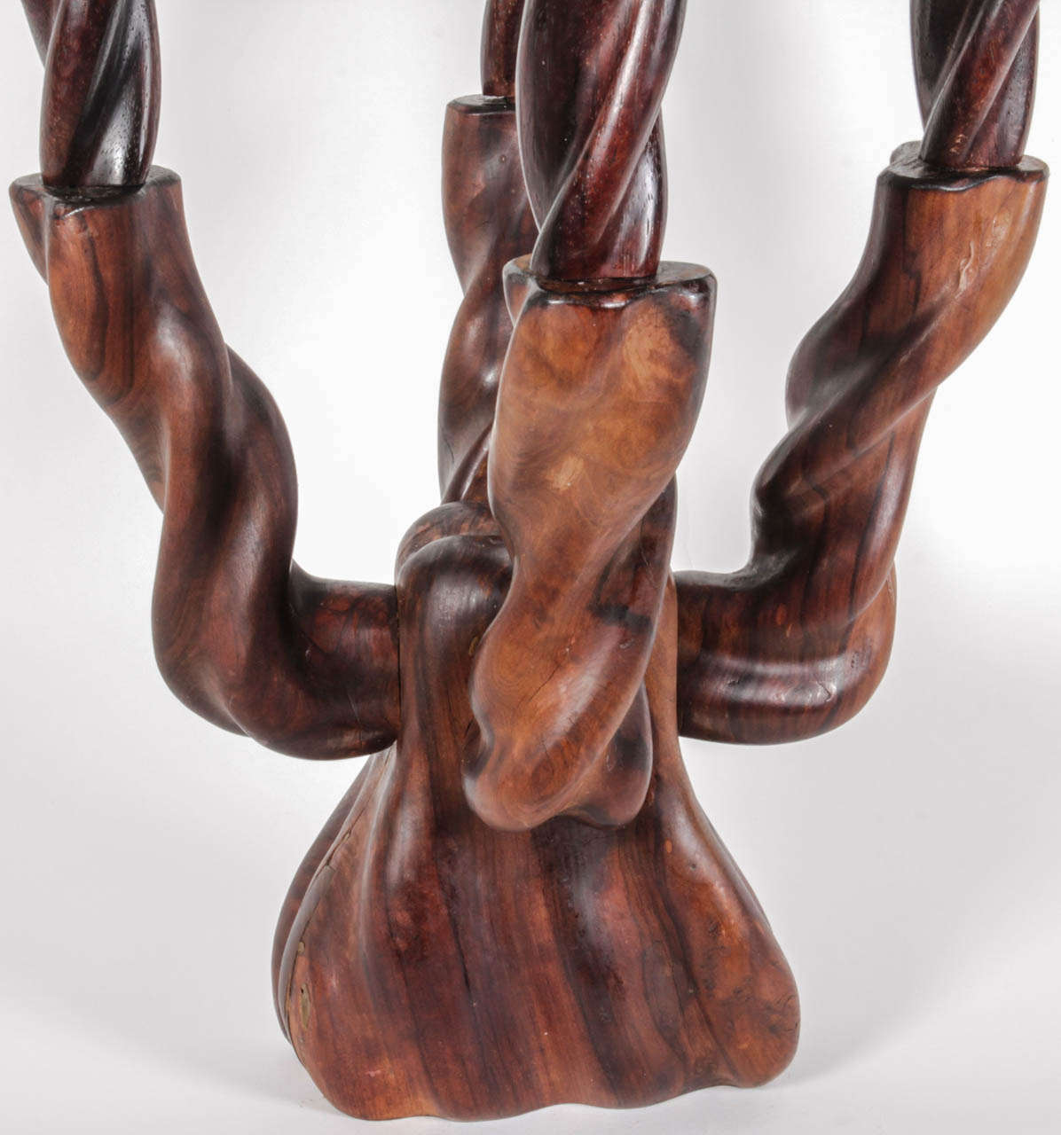 Mid-Century moderno Dan Karner per Creaciones Candelabro artigianale in legno intagliato in vendita