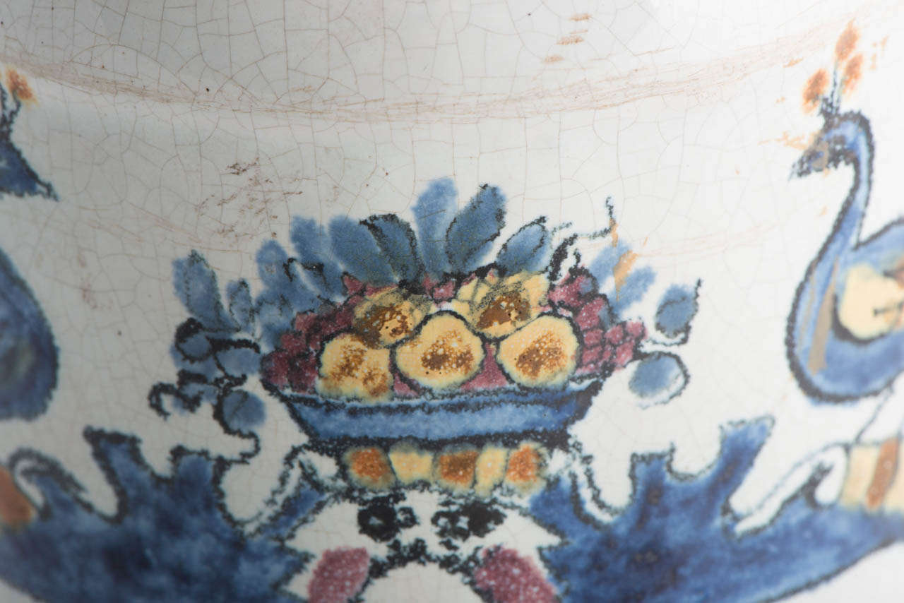 18th Century and Earlier Deft drug jar with lid For Sale