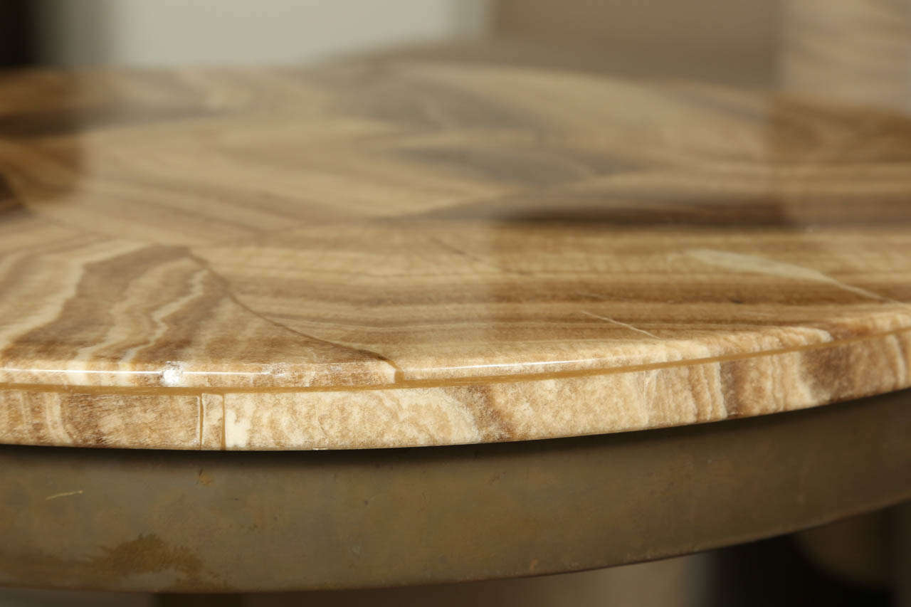 Charming Brass and Stone Side Table In Good Condition In New York, NY