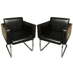 Set of Eight Architectural Dining Chairs