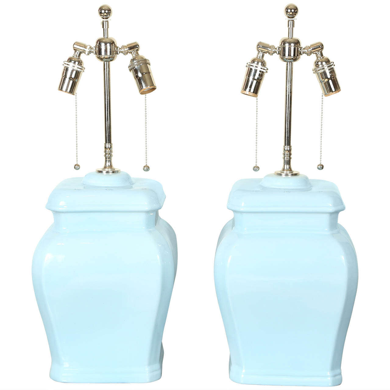 Pair Of Very Pretty Squared Urn Lamps