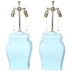 Pair Of Very Pretty Squared Urn Lamps