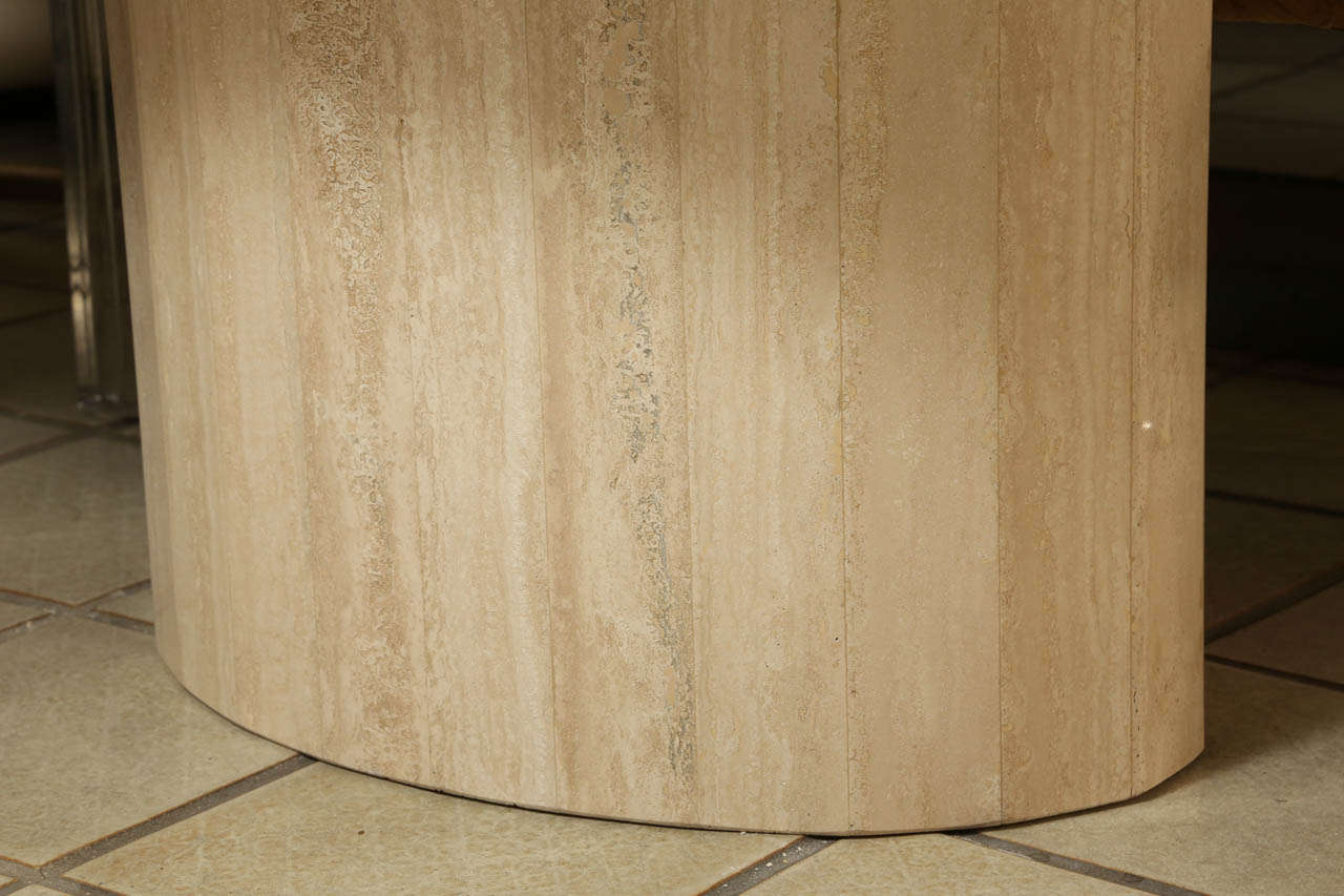 American Classic Oval Polished Travertine Dining Table