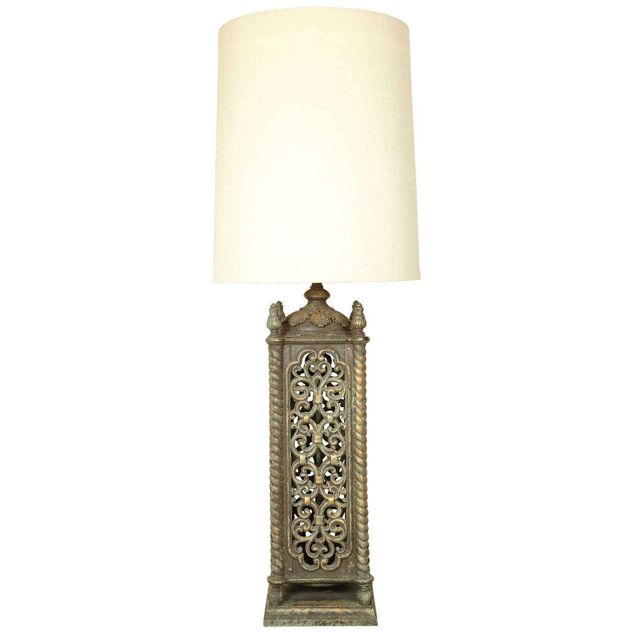 Monumental Pierced Ceramic Table Lamp by Nardini