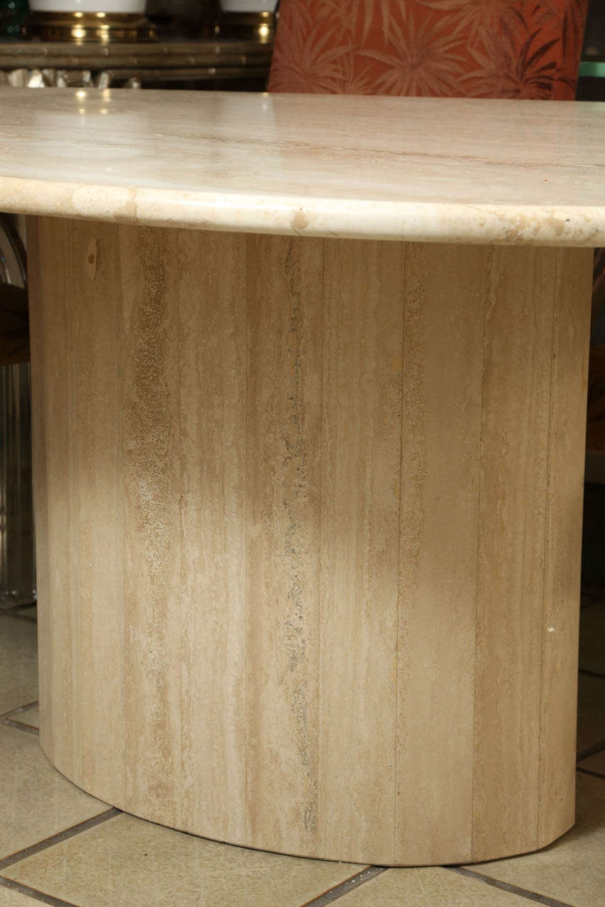 Classic Oval Polished Travertine Dining Table at 1stDibs oval