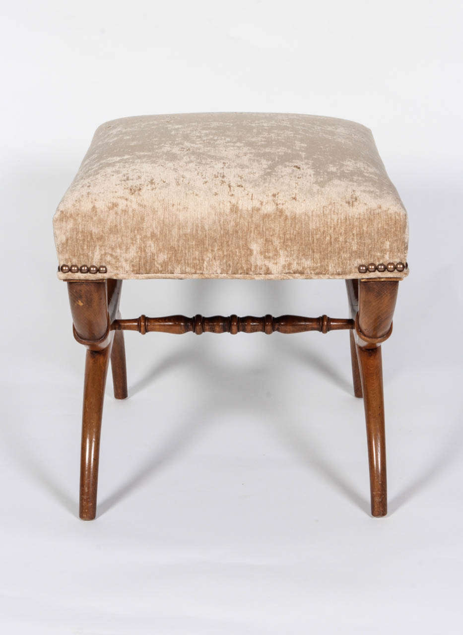 Empire Style Beechwood Tabouret In Excellent Condition In New York, NY