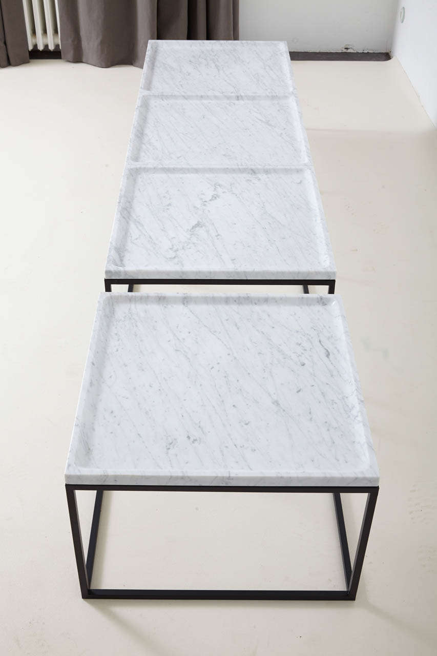 Contemporary Coffee Tables in White Carrara Marble