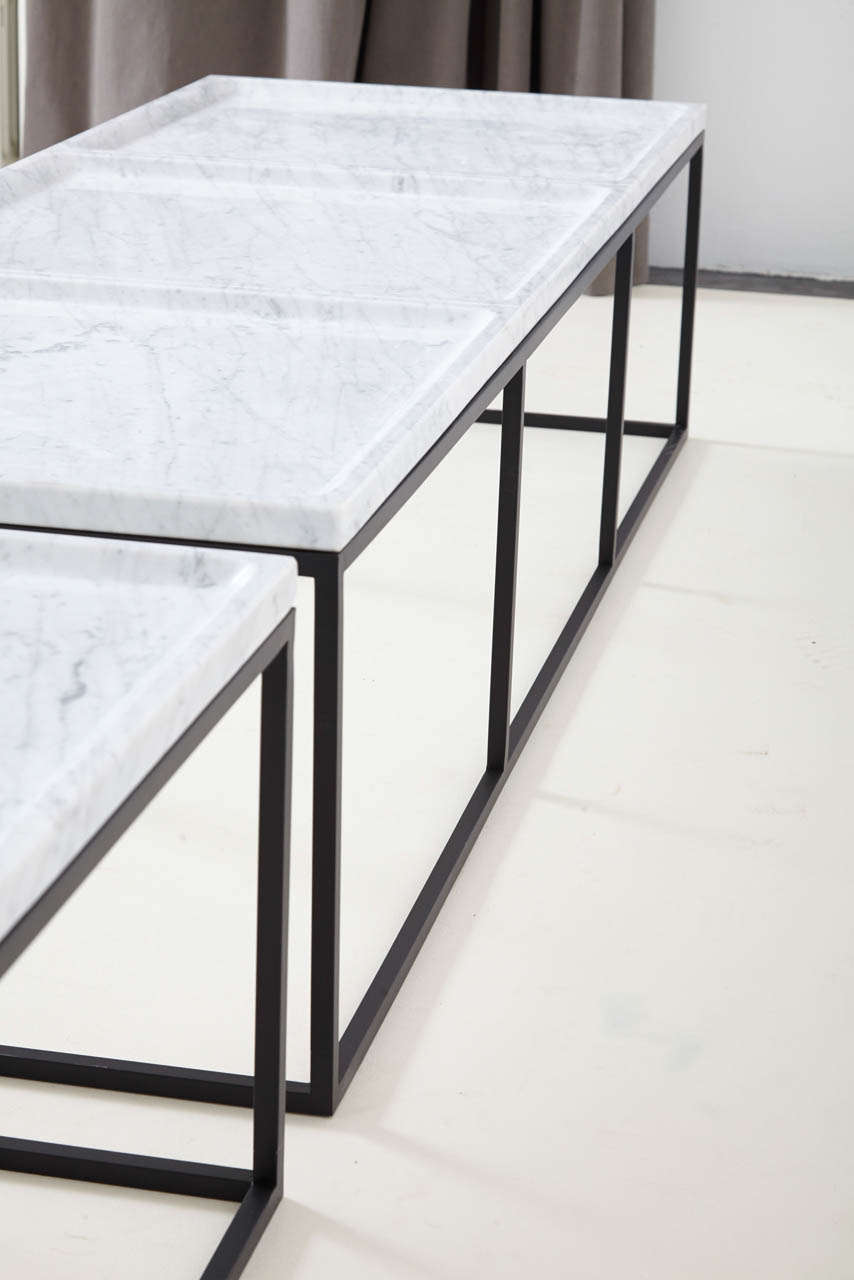 Coffee Tables in White Carrara Marble 3