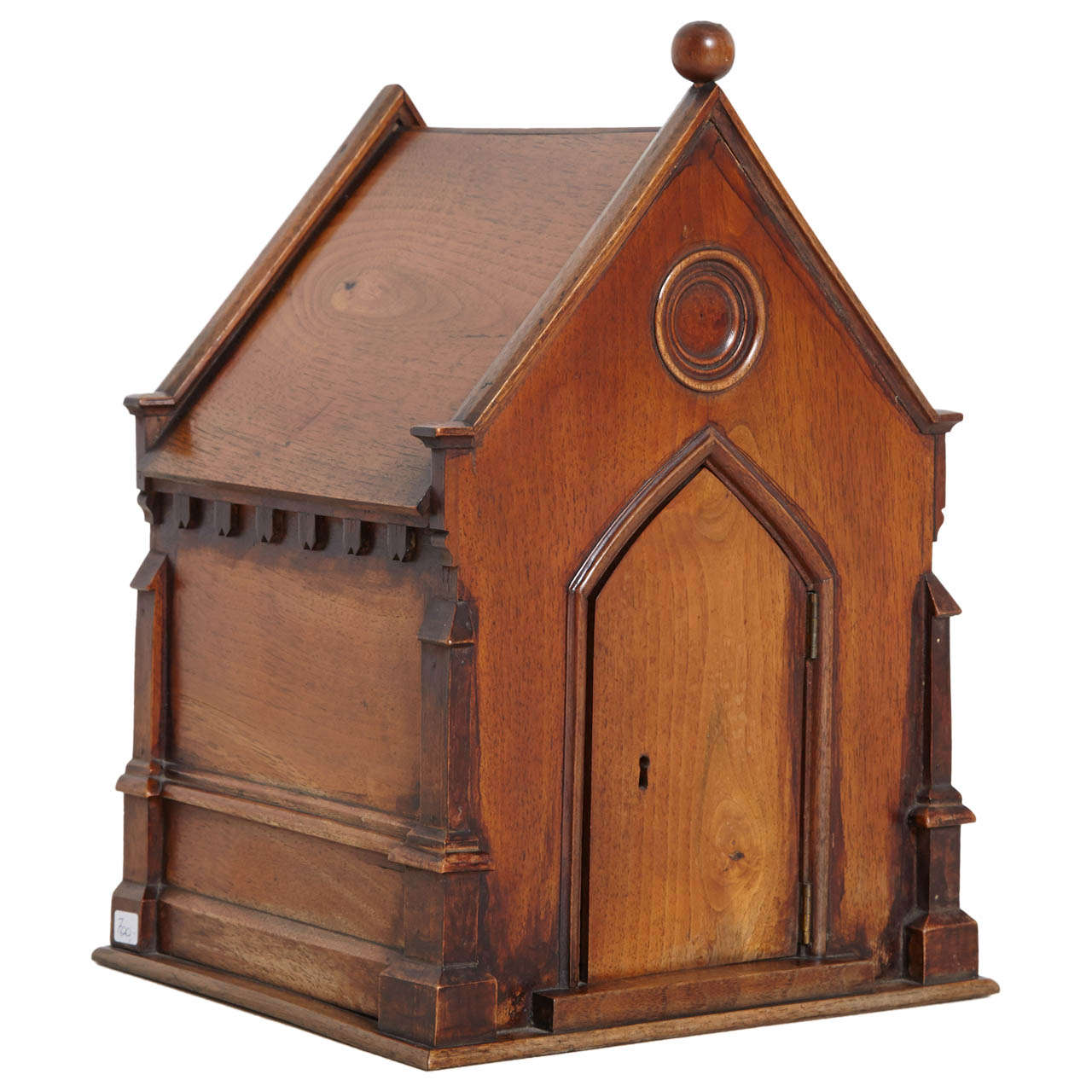 Miniature Church in Walnut, 19th Century France For Sale