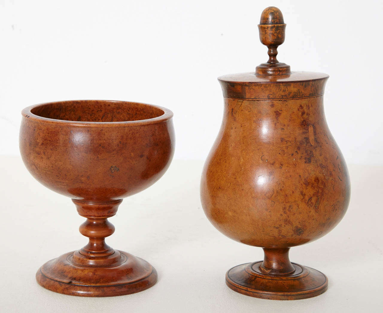 Wooden objects, wooden turned cups in boxwood