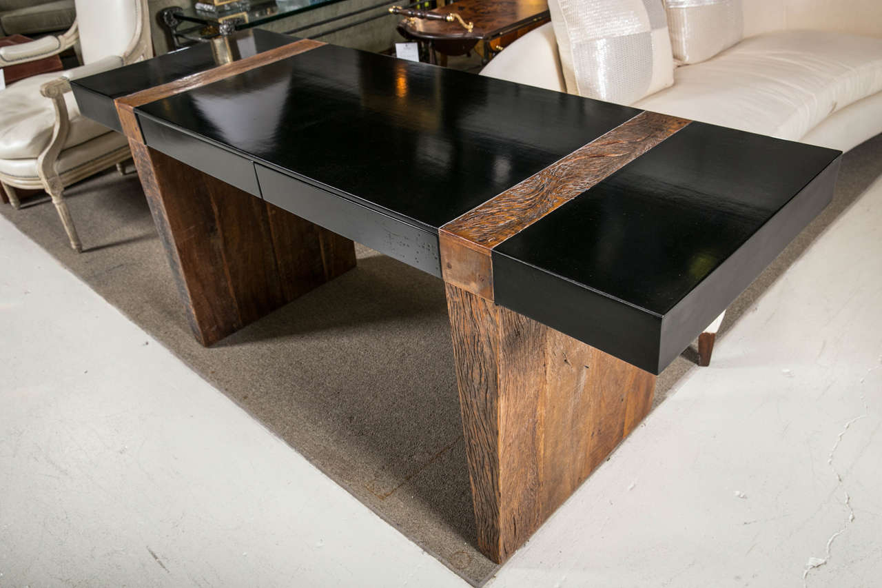 20th Century Ebonized Wood Desk