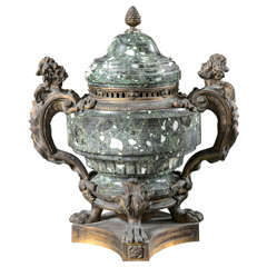 Pair of 19th Century French Ormolu-Mounted Marble Urns