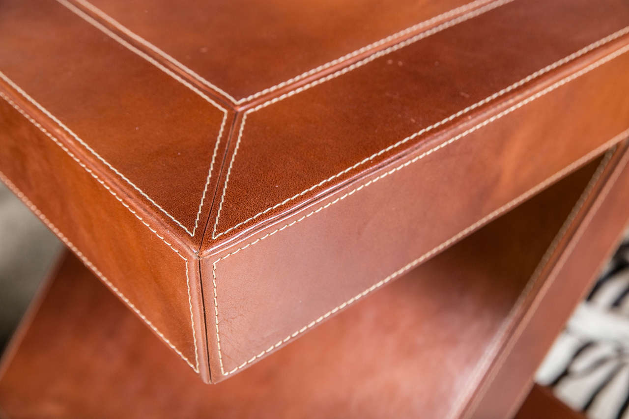 Italian Pr. Leather Side Tables