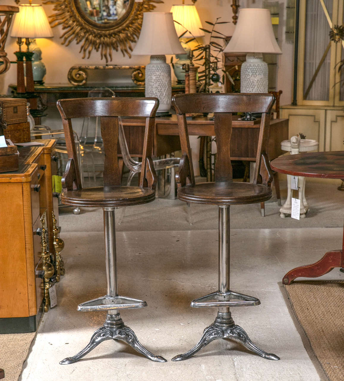 Pair of English Ship Chairs with Steel.  #037-09
