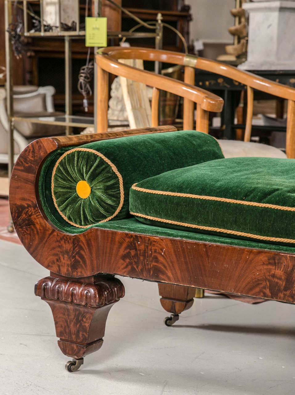 English Antique Classical Mahogany Chaise