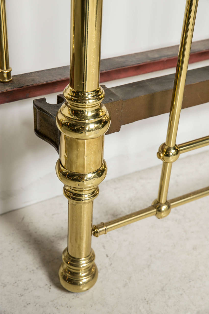 Pair of Twin Brass Beds with Rails, circa 1900 at 1stDibs