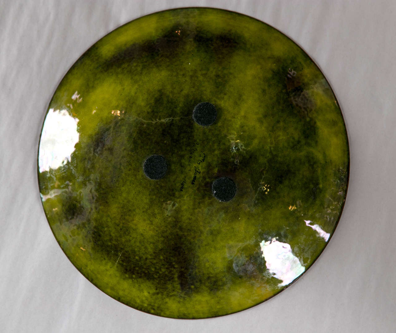 MidCentury Signed HandPainted Enamel Copper Plate at 1stDibs enamel