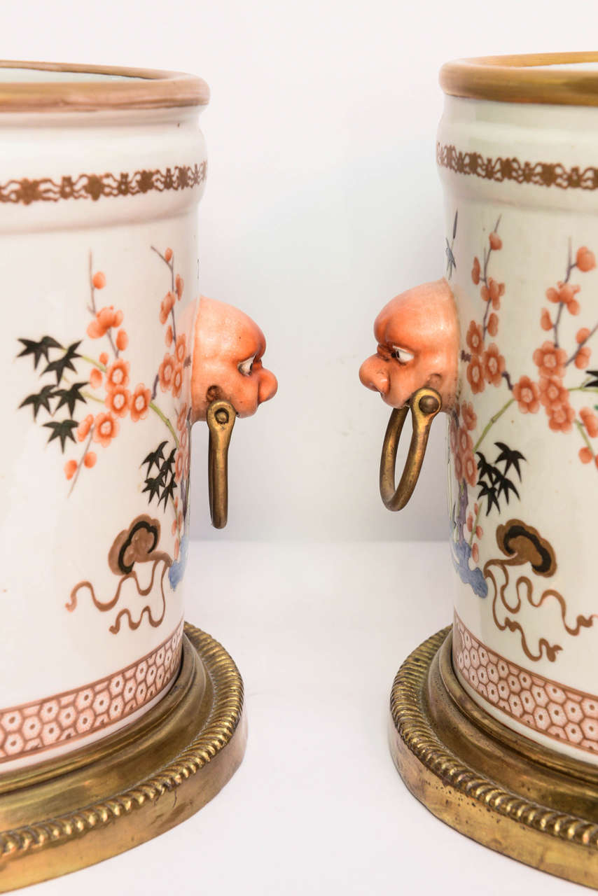 Pair of 19th Century Armorial Cachepots in the Chinese Export Style For Sale 3