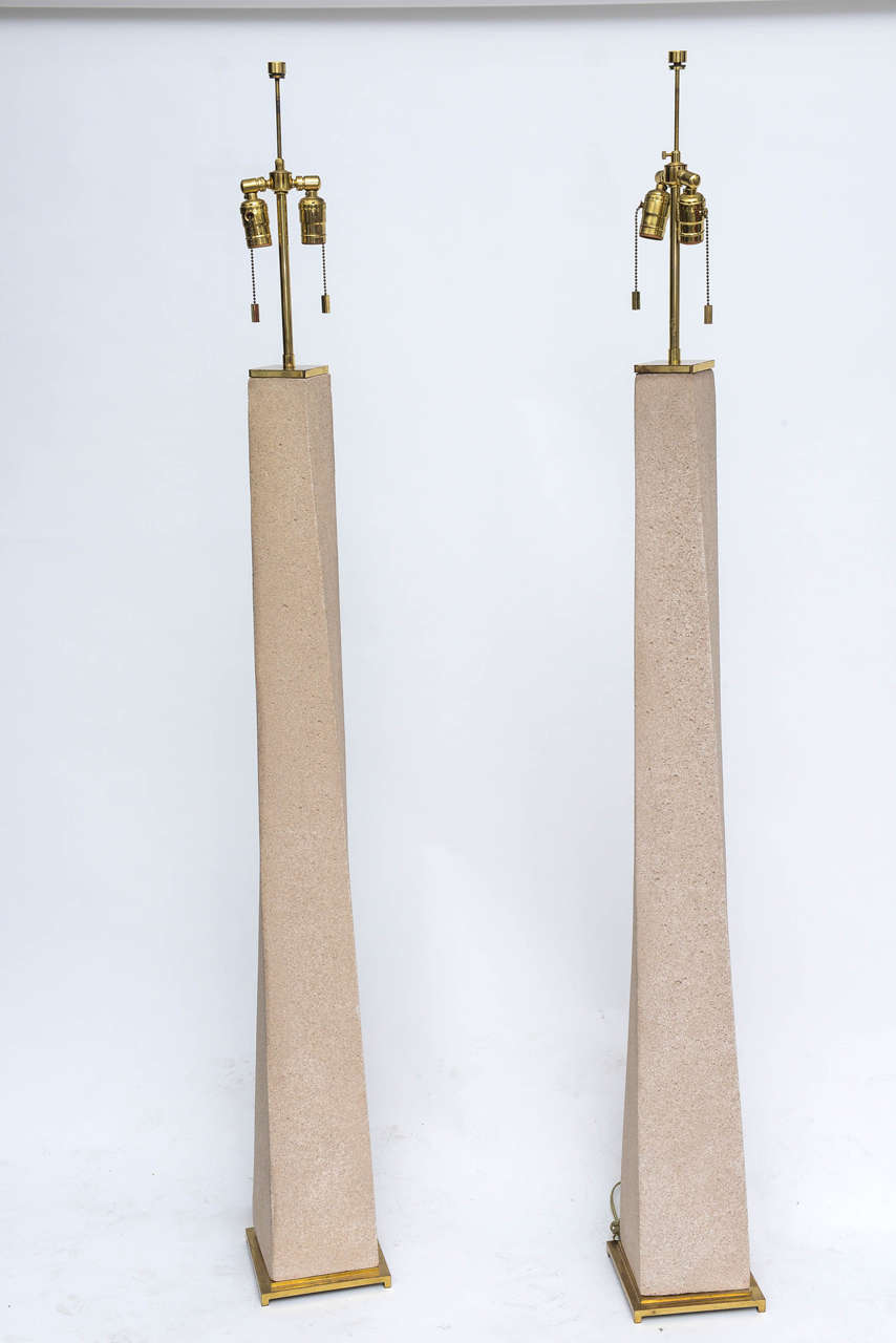 Karl Springer JMF Cast Stone Floor Lamps