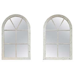 Antique Pair of White Painted Industrial Windows, English, circa 1880