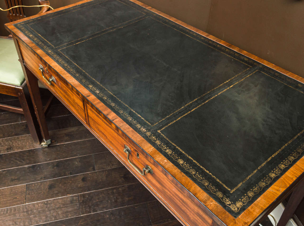 English Mahogany Writing Table with Leather Top, circa 1860 3