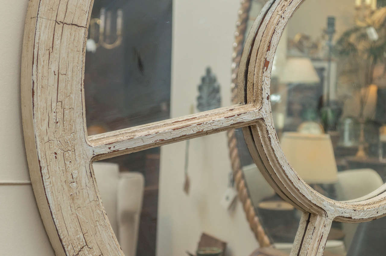 Pair of White Painted Window Frames Mounted as Mirrors, English, circa 1890 3