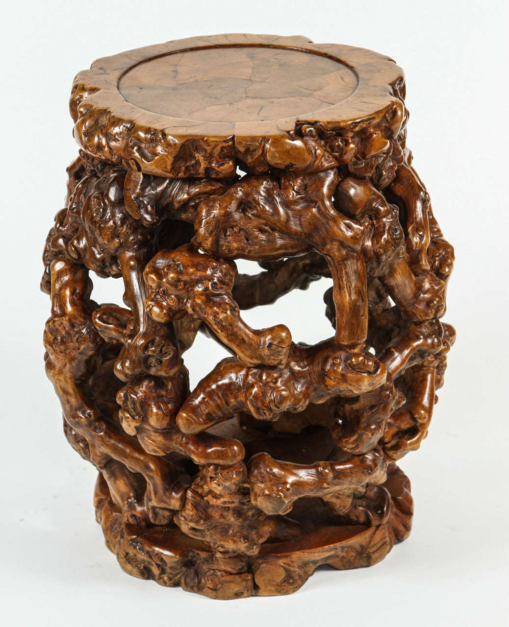 Unusual Chinese Root and Burl Stool, circa 1900