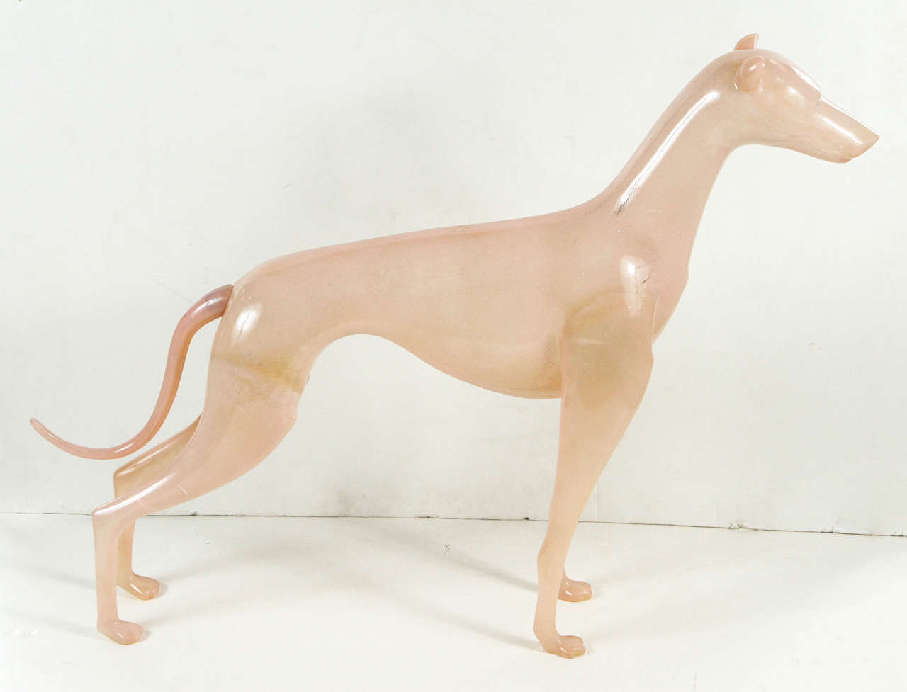 Late 20th Century Cast Resin Whippet Dog Sculpture For Sale
