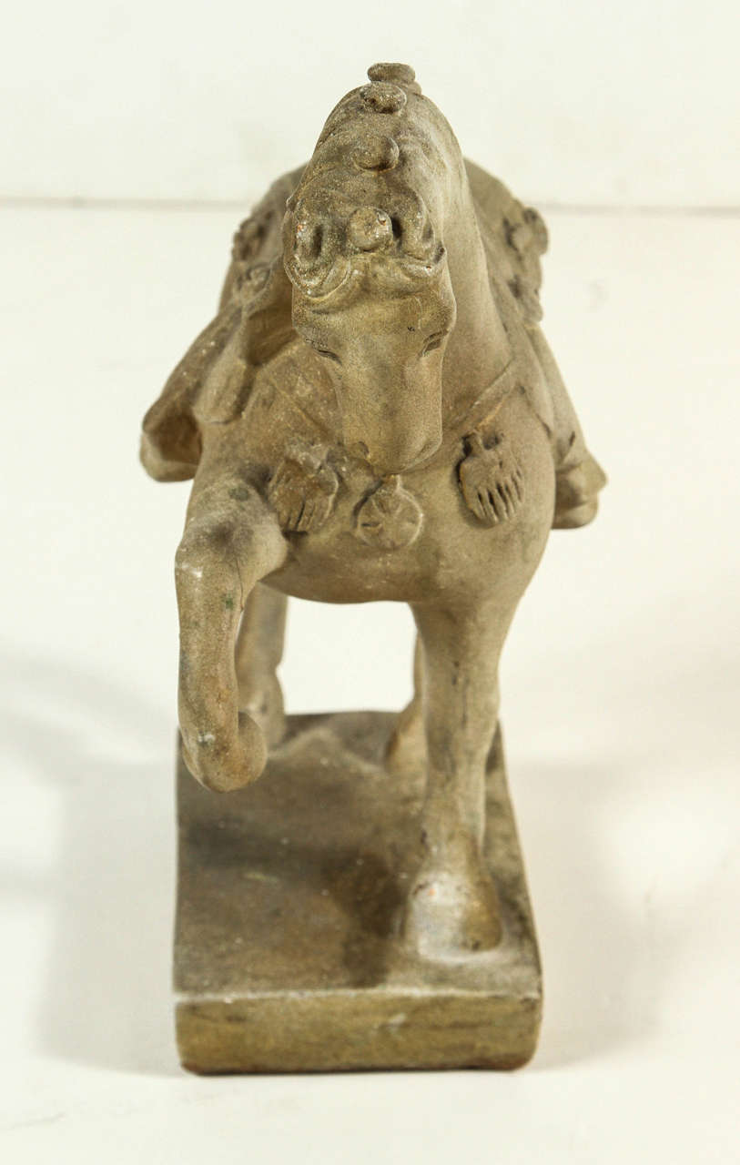 Terra Cotta Equine Statue of a War Horse For Sale 1