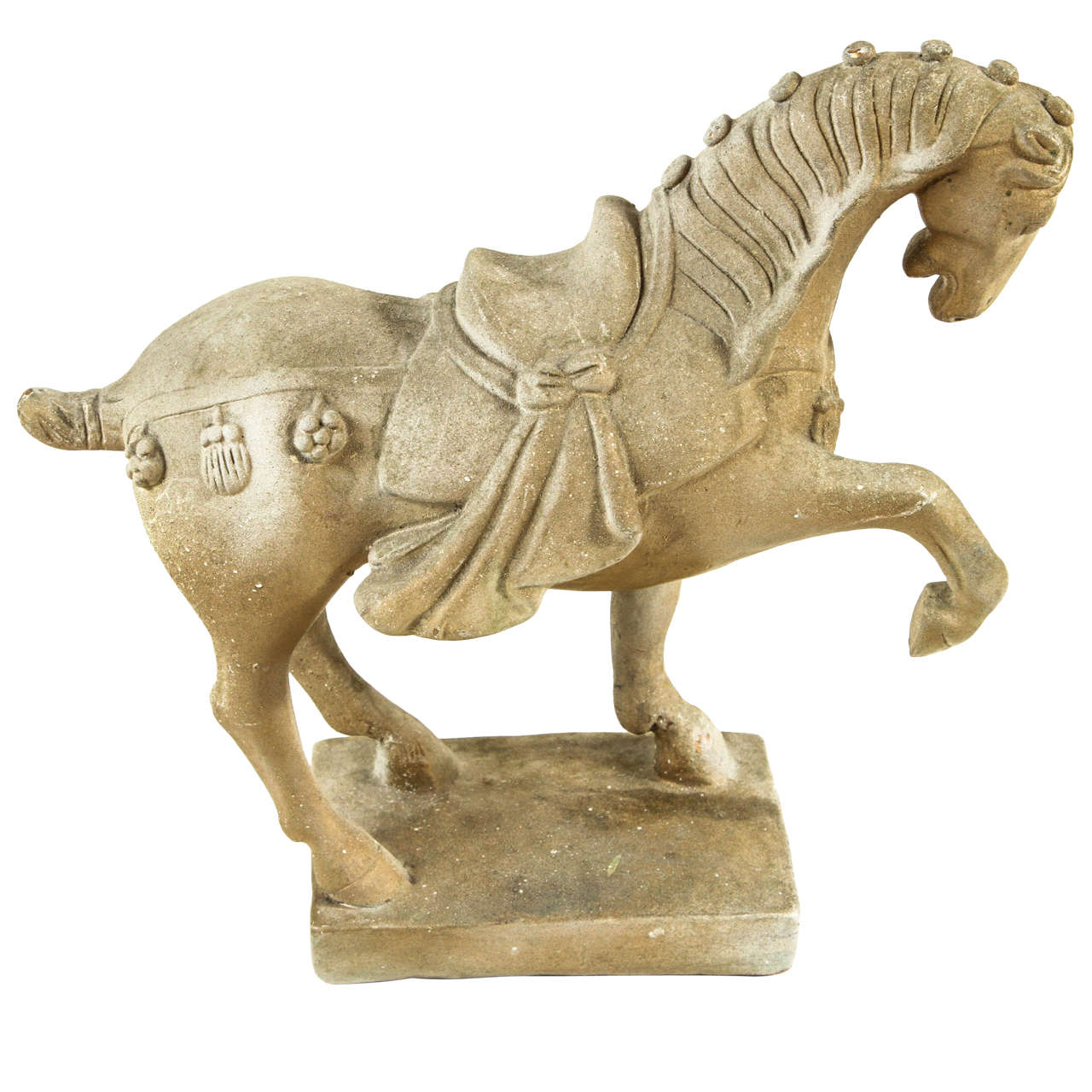 Terra Cotta Equine Statue of a War Horse For Sale