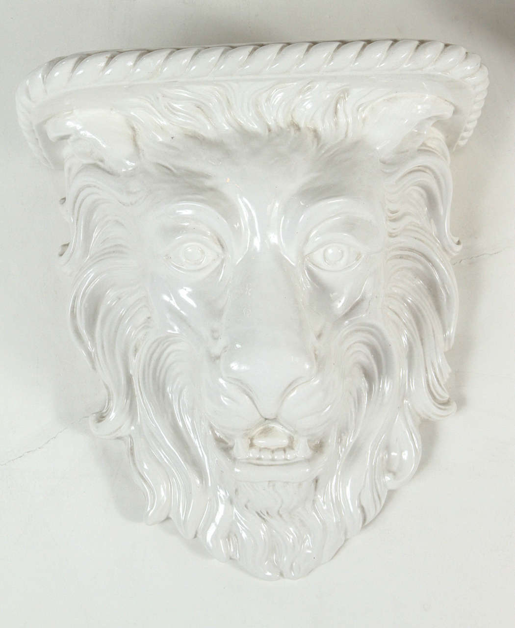 Regency Two Porcelain Corbels with Lion Motif For Sale