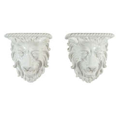 Two Porcelain Corbels with Lion Motif