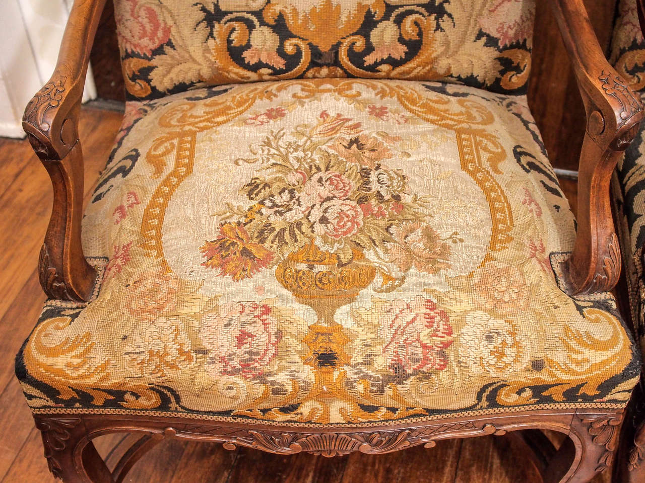 Pair of 19th Century French Tapestry Armchairs 2