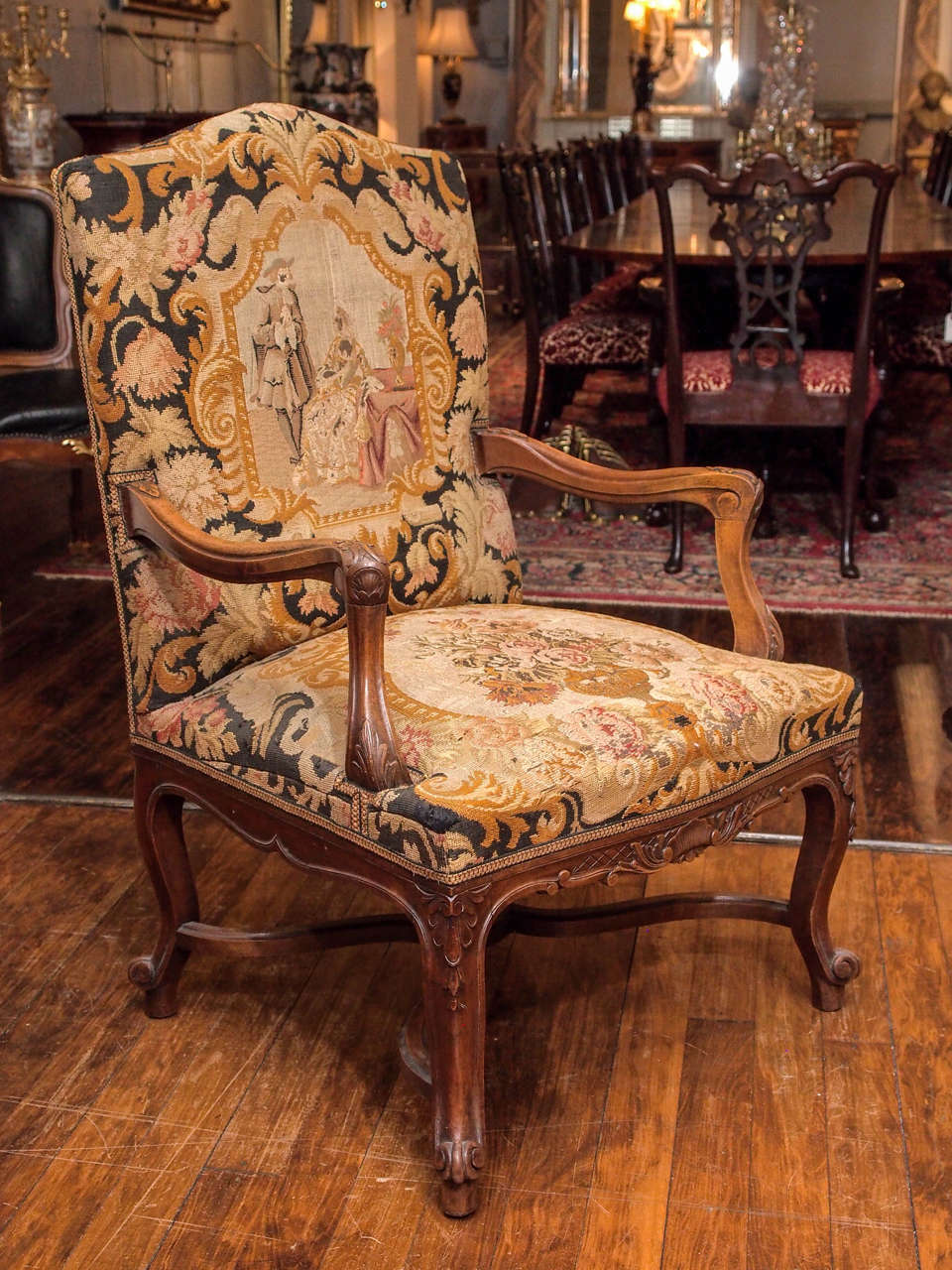 Pair of 19th Century French Tapestry Armchairs 3