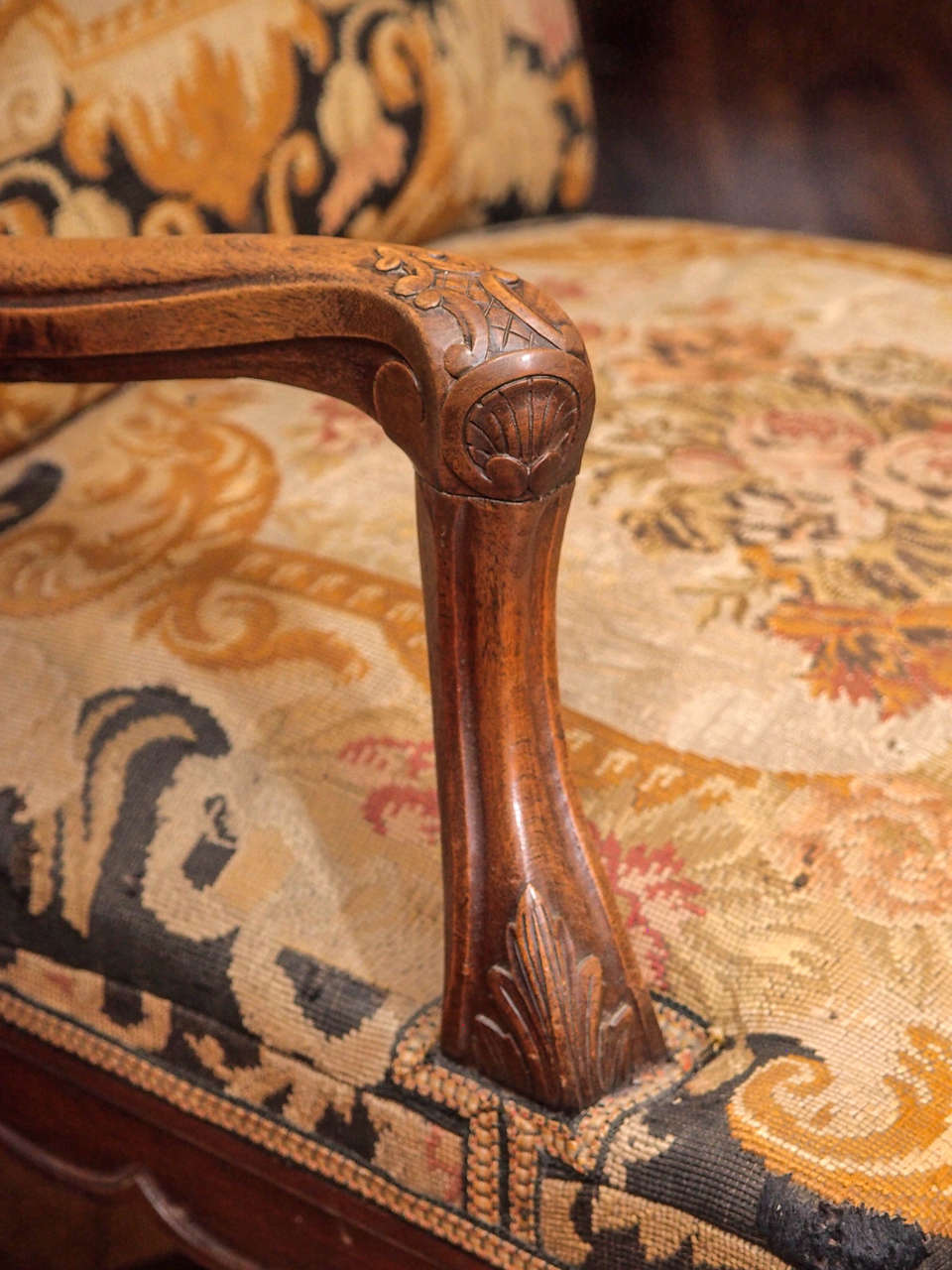 Pair of 19th Century French Tapestry Armchairs 4