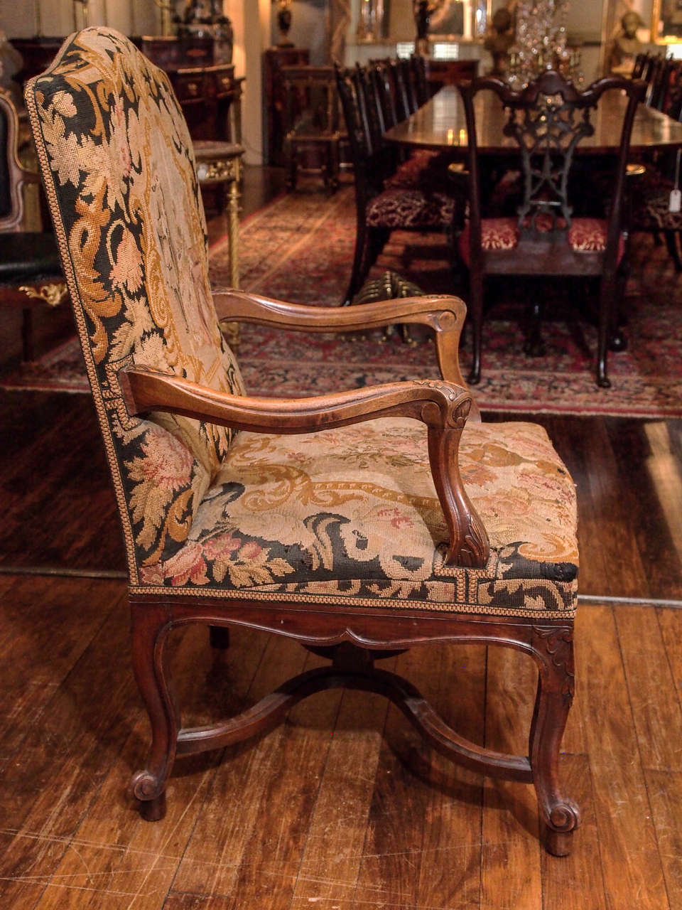 Pair of 19th Century French Tapestry Armchairs 6