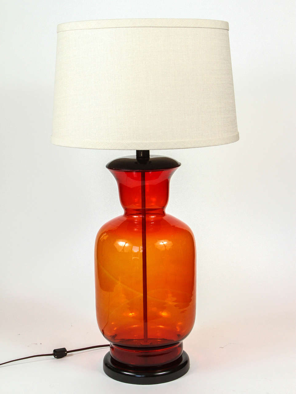 Vintage Blenko Red Glass Lamp