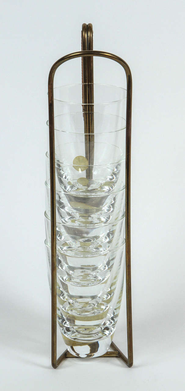 Rare Vertical Drinking Glass Caddy by Carl Auböck In Excellent Condition For Sale In Los Angeles, CA