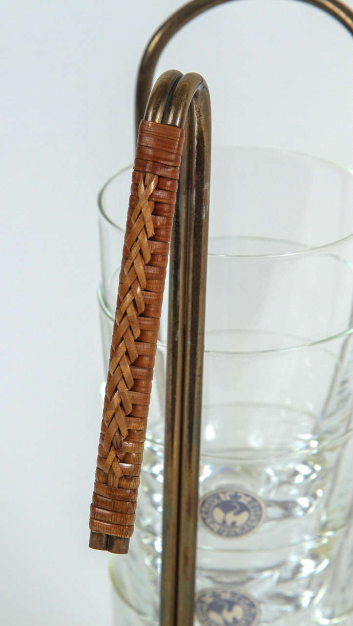 Mid-20th Century Rare Vertical Drinking Glass Caddy by Carl Auböck For Sale