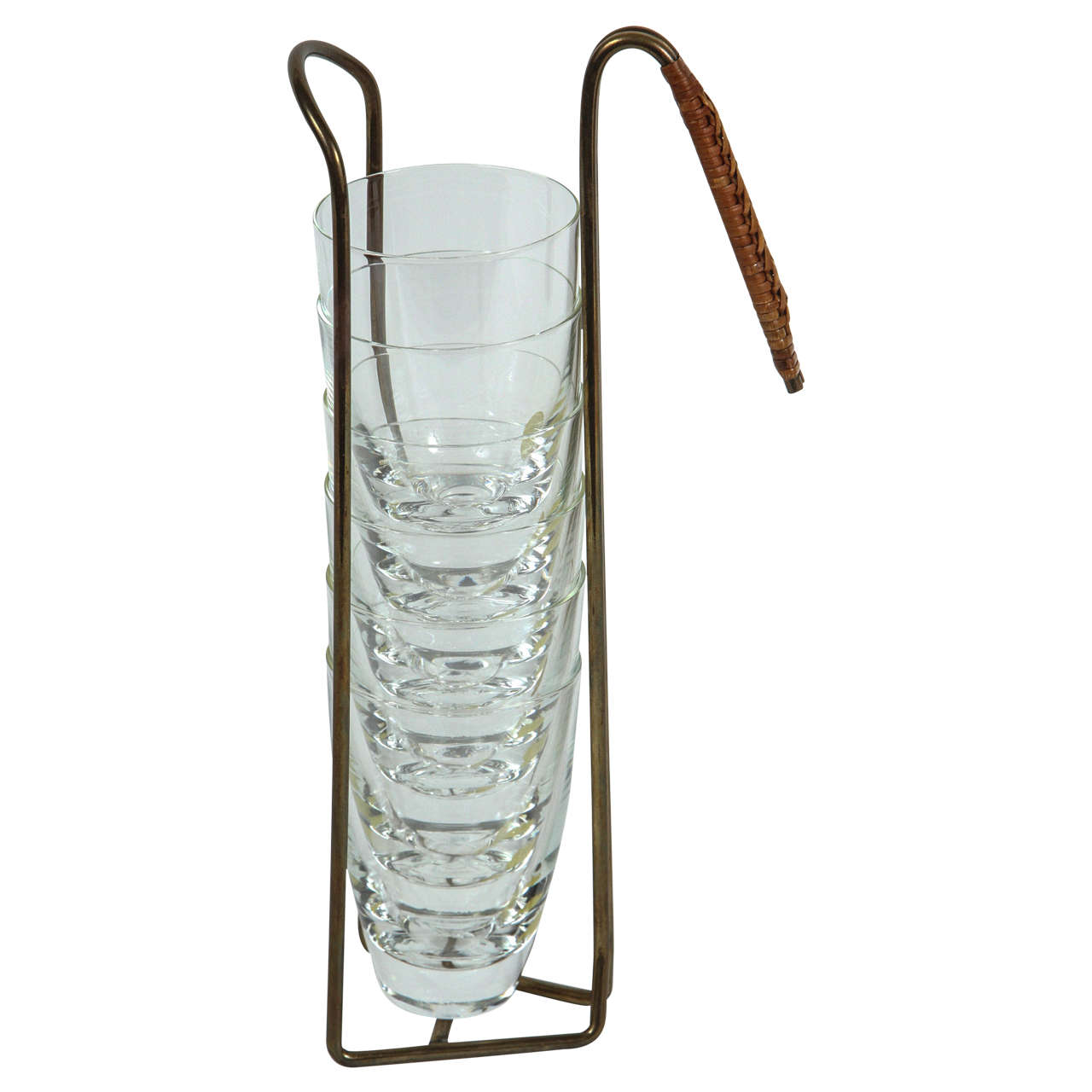 Rare Vertical Drinking Glass Caddy by Carl Auböck For Sale