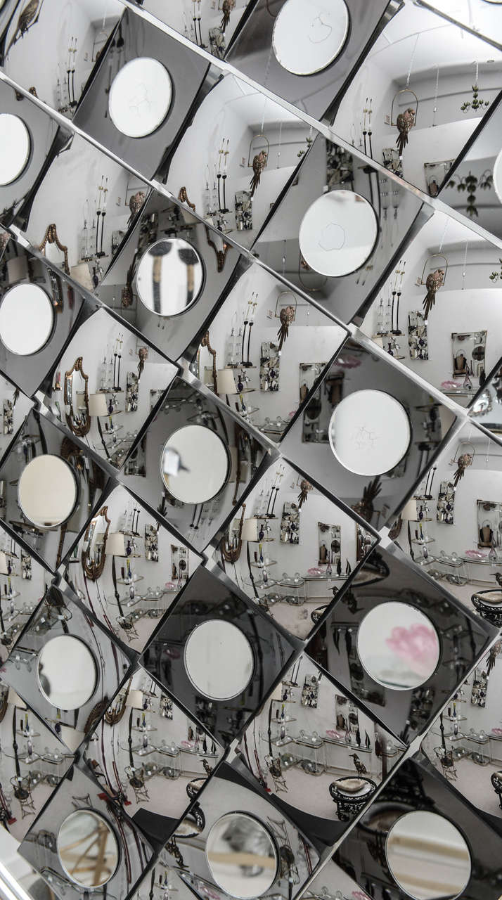 Mid-Century Modern Mirrored Op Art Wall Piece by Hal Bienenfeld For Sale